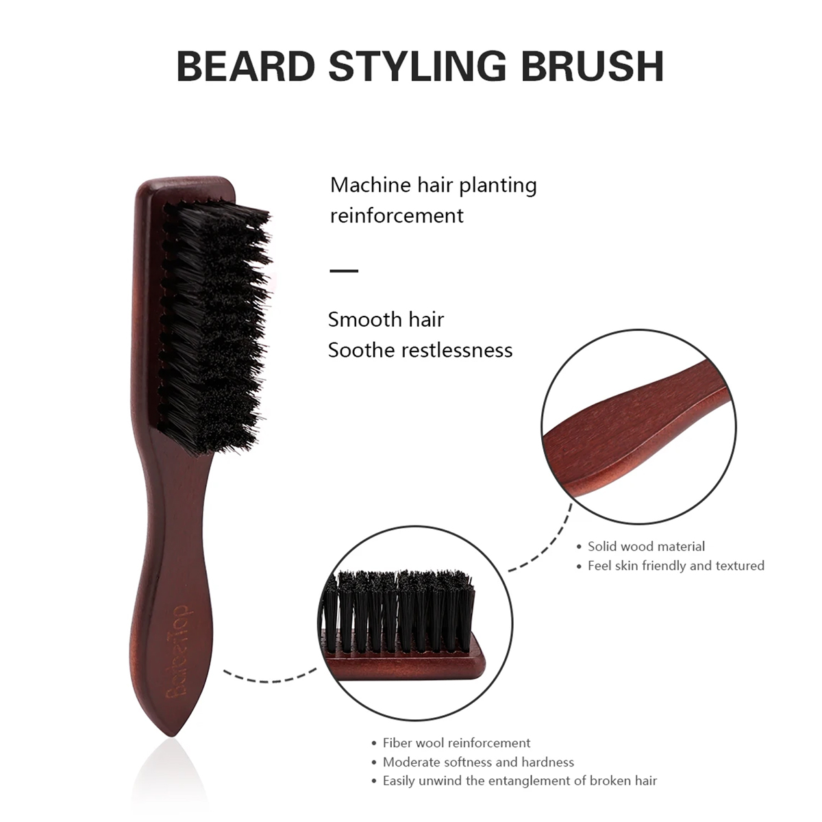 Escova de barba com cerdas de  - Men'S Grooming Hair avaliação e preço
