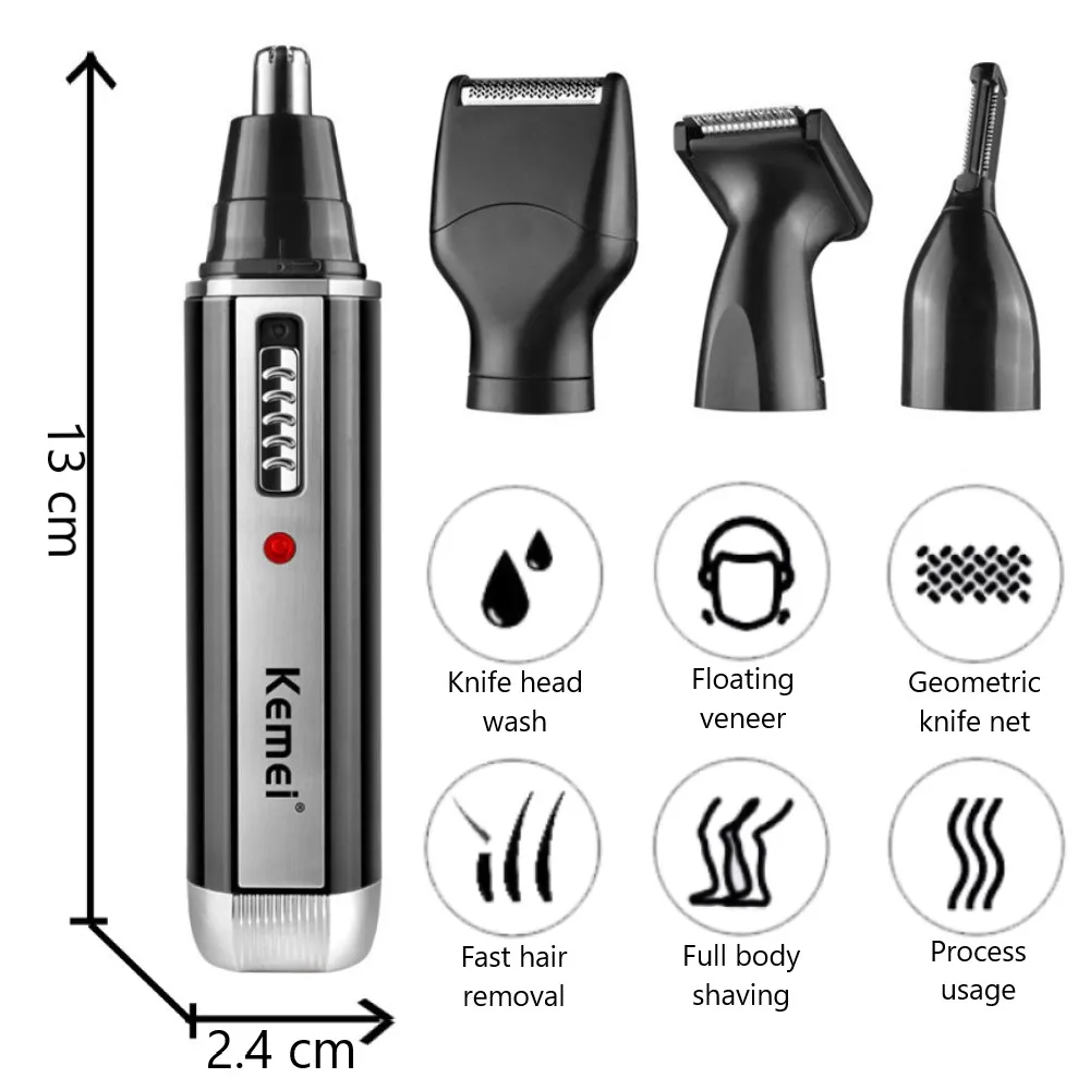 Kemei 4 em 1 aparador para hom - Men'S Grooming Ear Hair avaliação e preço