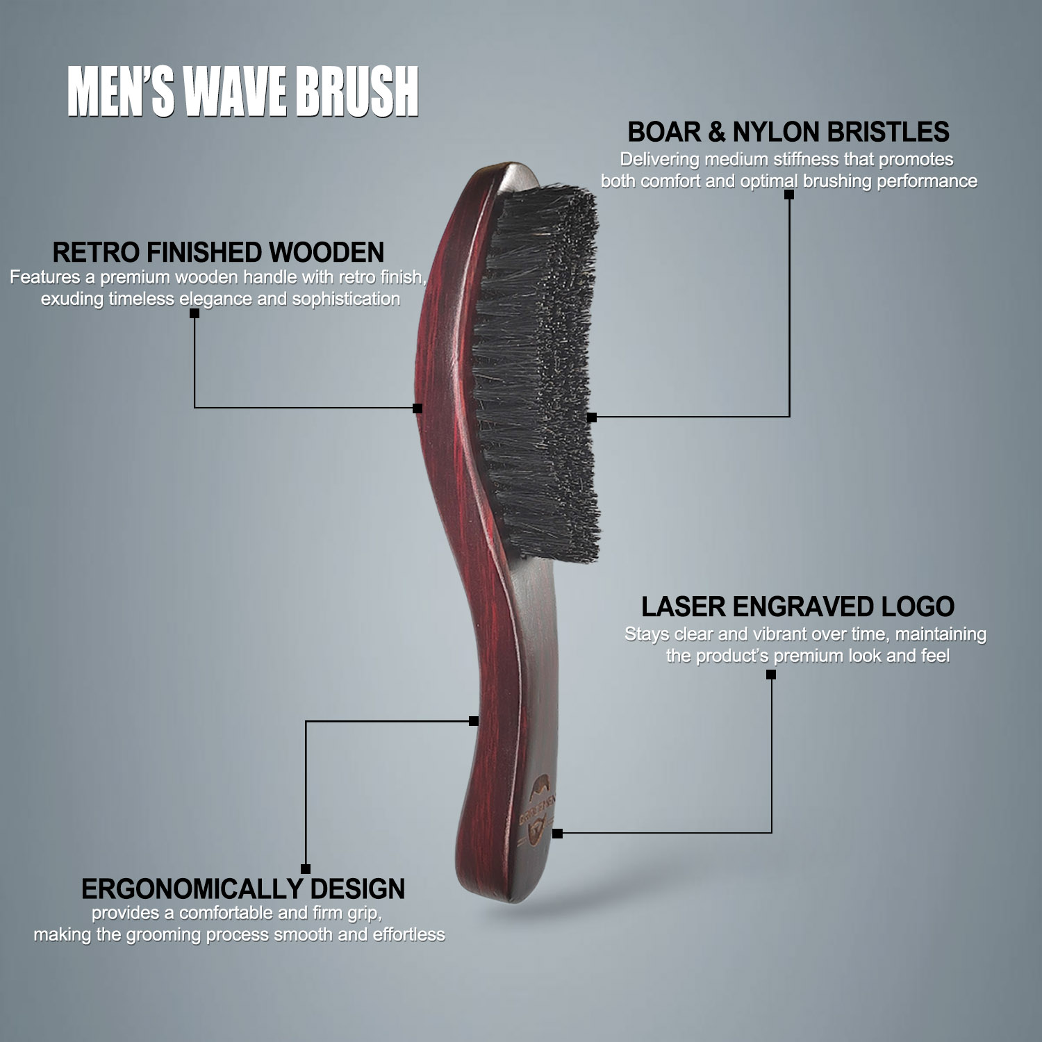 Escova de Cabelo e Barba Grace - Men'S Grooming Hair avaliação e preço