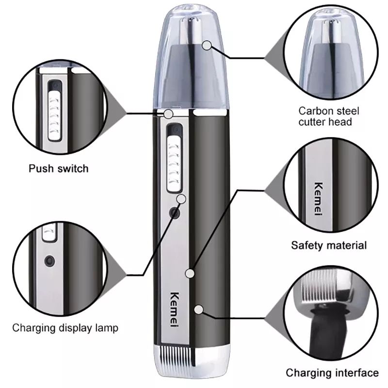 Kemei recarregável elétrico tu - Men'S Grooming Ear Hair avaliação e preço